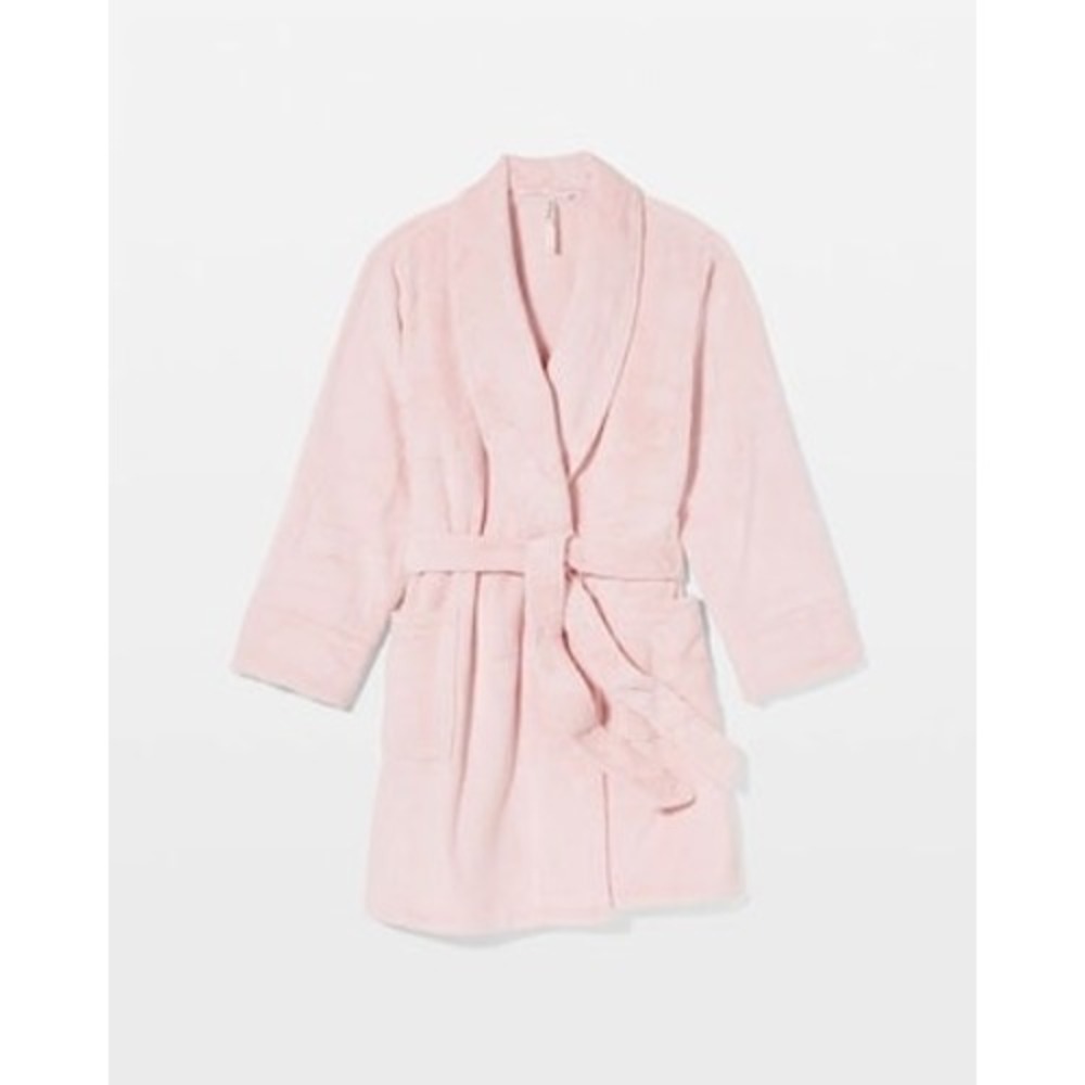 Soma Intimates Plush Short Robe Pretty Pink‎ L/XL Cozy Loungewear Sleepwear NWT